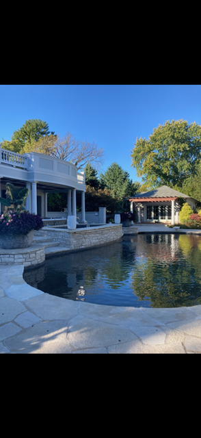 Poolside Terrace & Pavilion — Painting by Spagnolo & Pelak